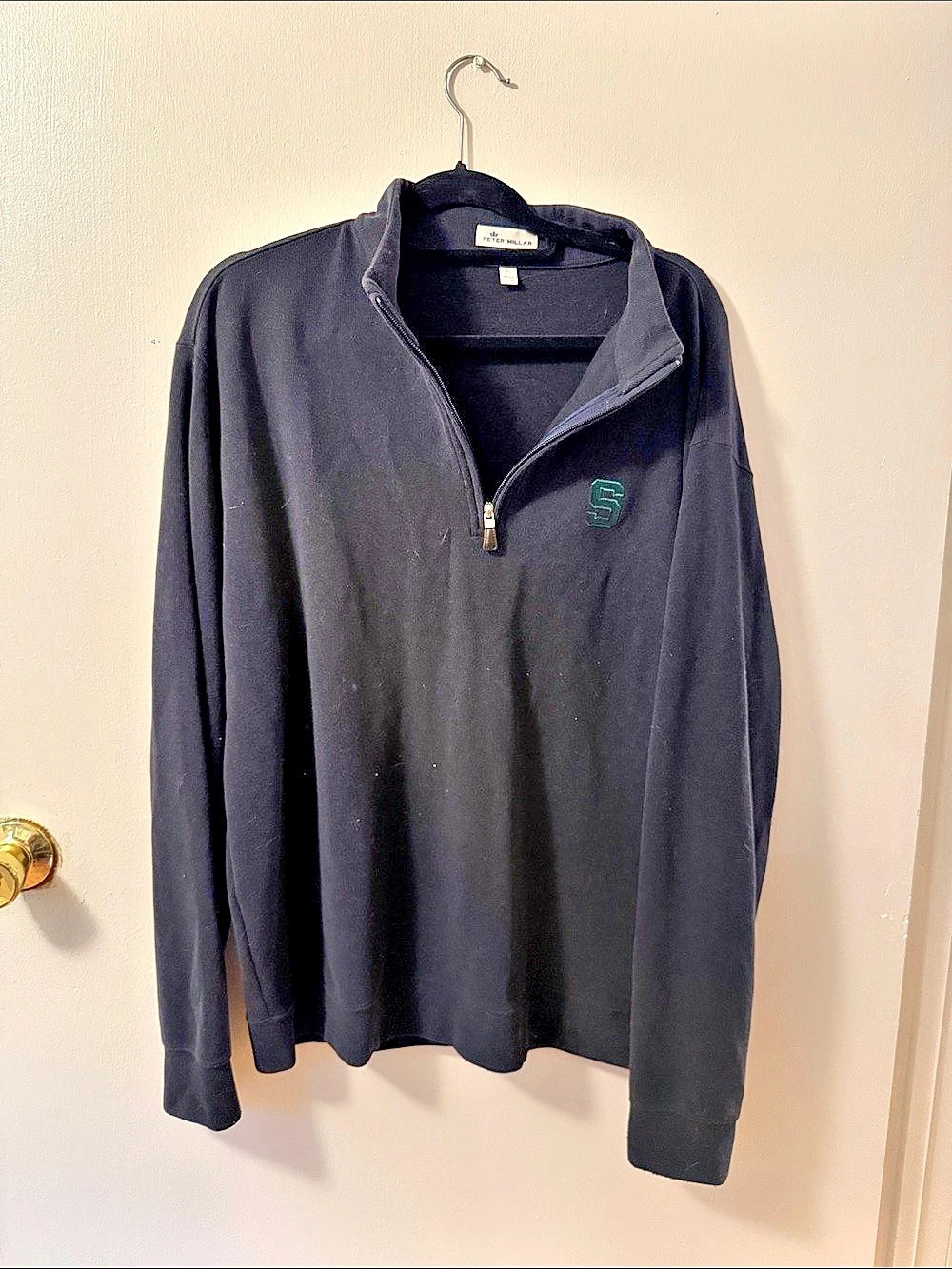 Peter Millar Perth Performance Quarter-Zip Black XL Michigan State